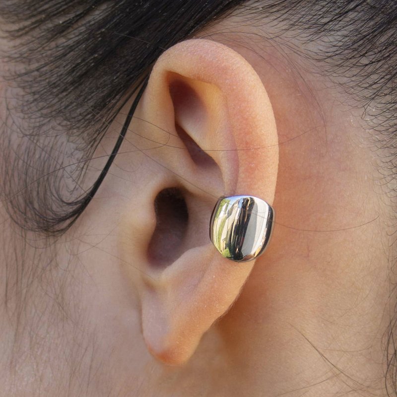 Thumbnail of Bold Silver Chunky Moon Ear Cuff image