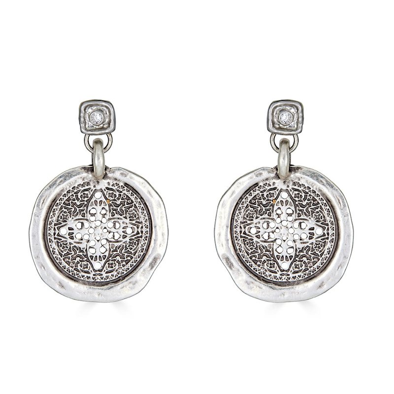 Thumbnail of Silver Filagree Coin Earring image