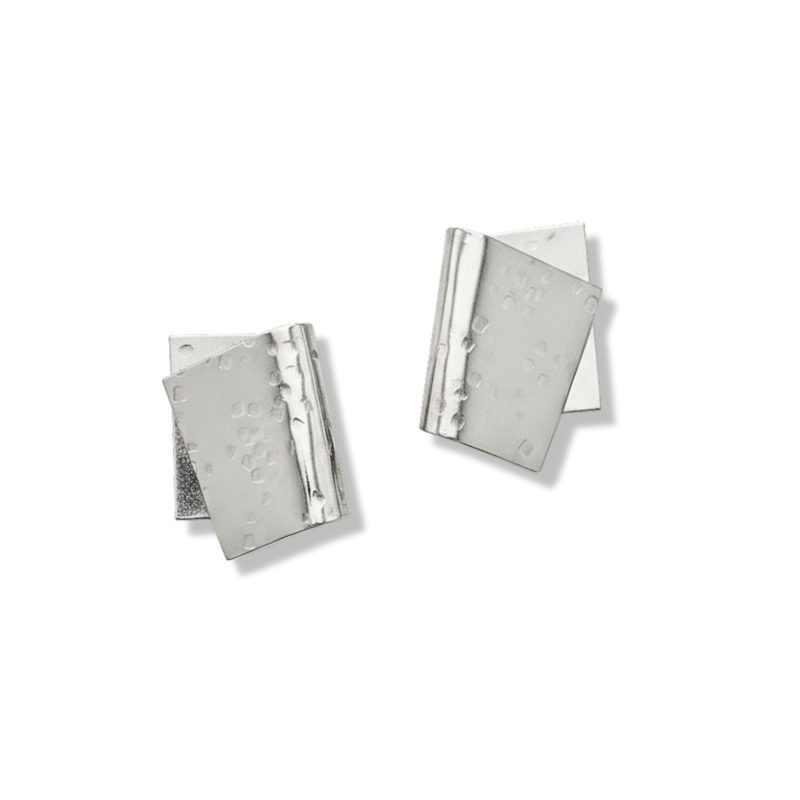 Thumbnail of Silver Fold Over Post Earrings image