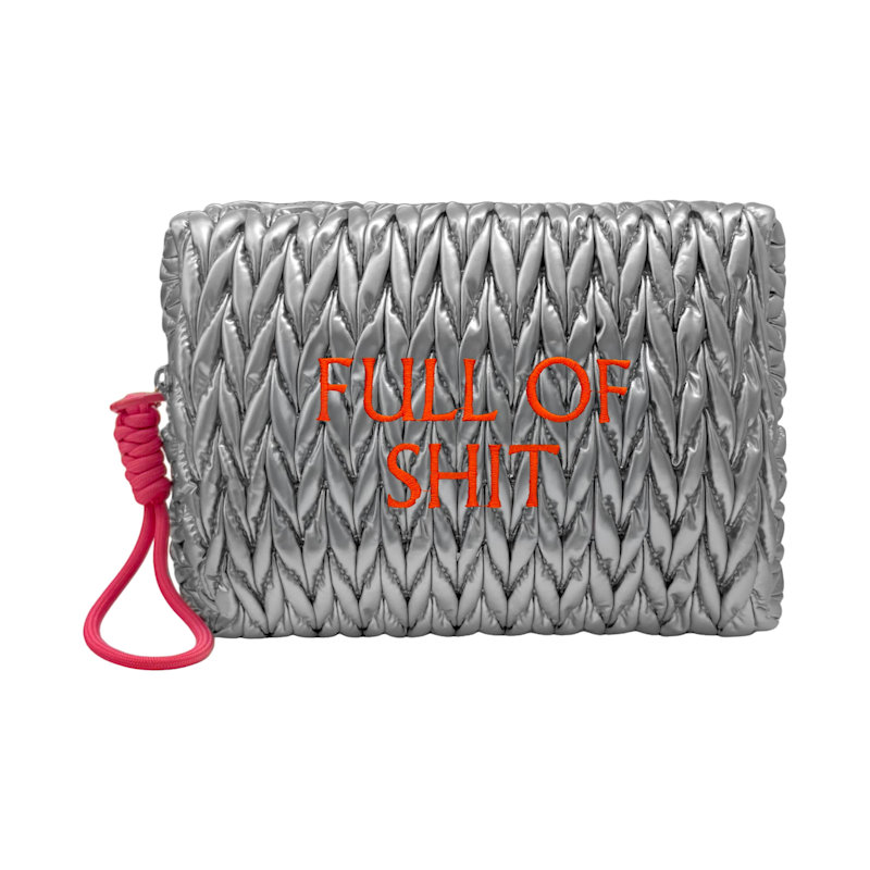 Thumbnail of Silver Full Of Shit Cosmetic Bag image