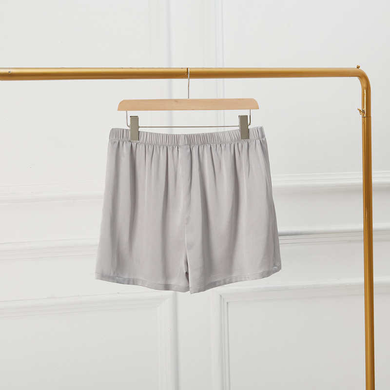 Silver Grey Pure Mulberry Silk Men's Boxers | Mid Rise With Button ...