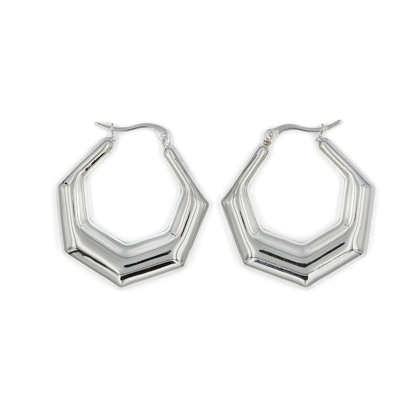 Thumbnail of Silver Large Hoop Earrings image