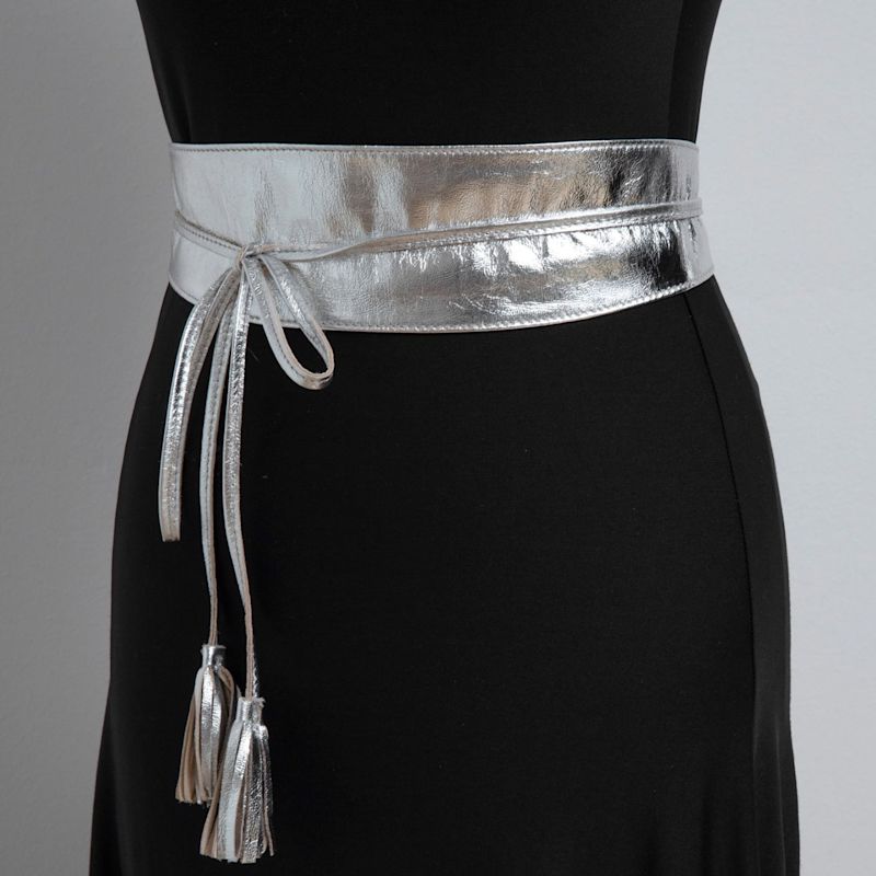 Thumbnail of Silver Leather Belt Pom-Pom image