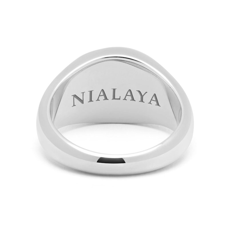 Thumbnail of Silver Oval Signet Ring With Turquoise Stone image