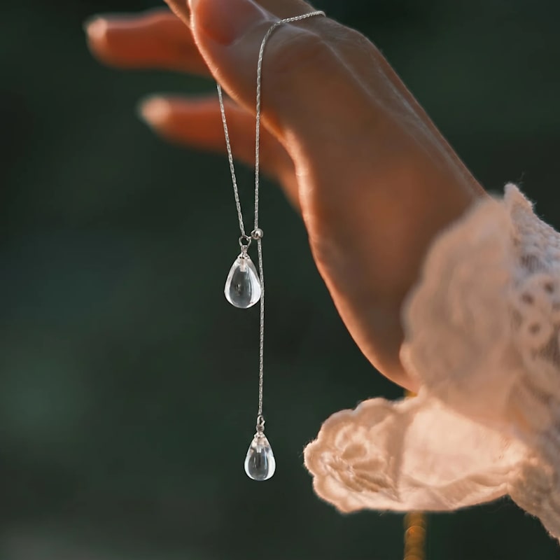 Thumbnail of Silver Rain Lariat Necklace image