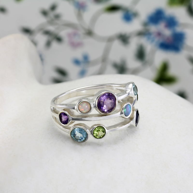 Thumbnail of Silver Ring With A Cornucopia Of Stones image