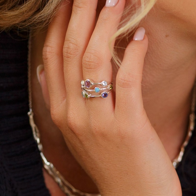 Thumbnail of Silver Ring With A Cornucopia Of Stones image