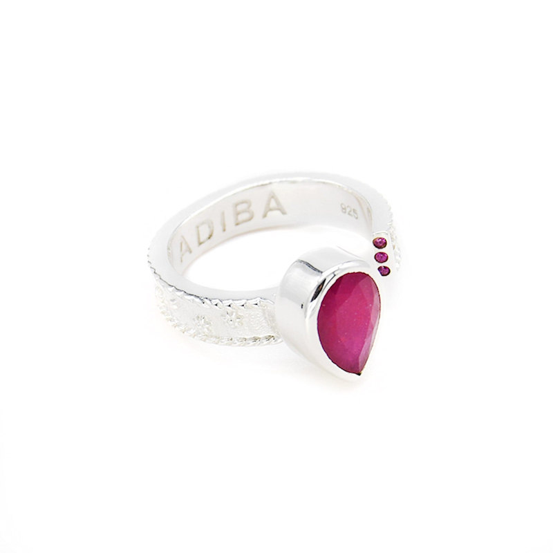 Silver Resizable Ruby Ring | ADIBA | Wolf & Badger