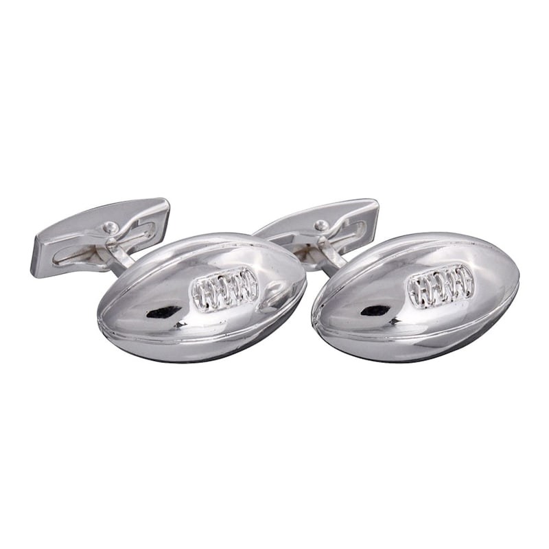 Thumbnail of Silver Rugby Ball Cufflinks image