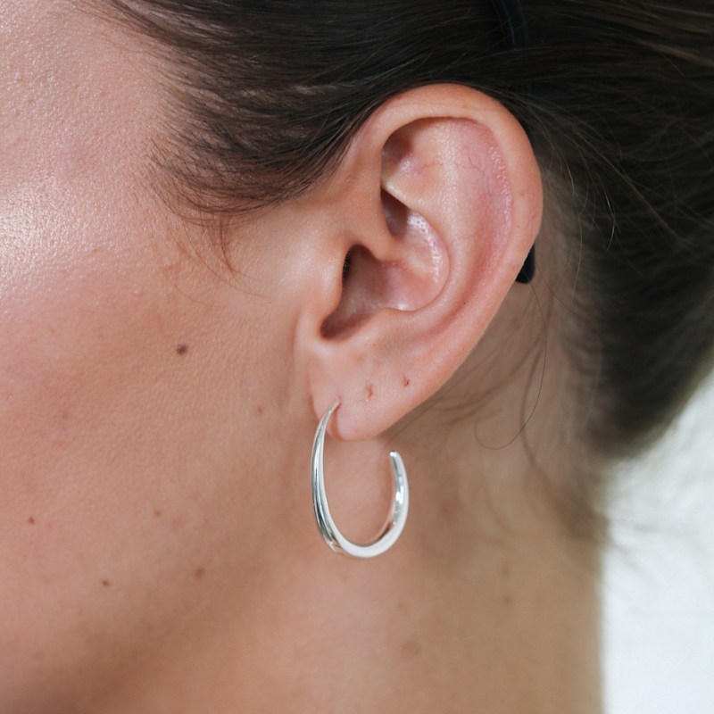Thumbnail of Silver Slim Hoops image