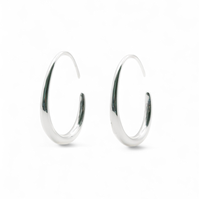 Silver Slim Hoops