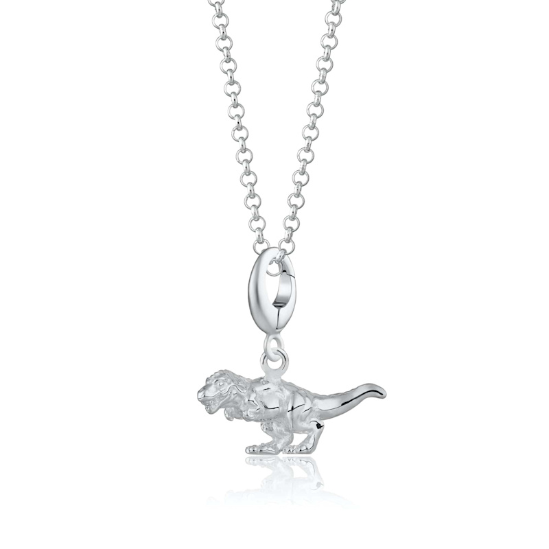 Thumbnail of Sterling Silver T-Rex Dinosaur Charm Necklace image