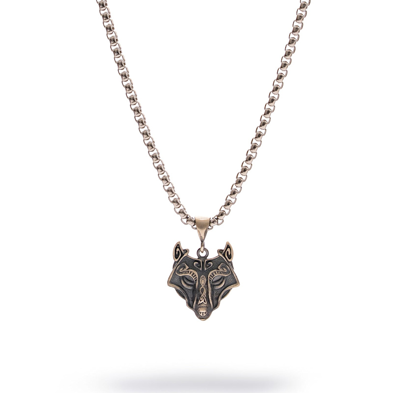Thumbnail of Silver Wolf Guardian Men’S Necklace - Silver image