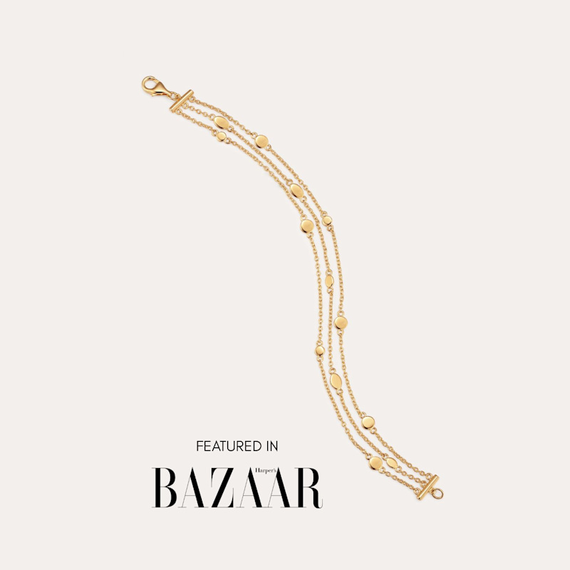 Thumbnail of Simone Triple Chain Layered Bracelet In Gold image
