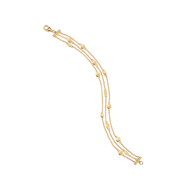 Thumbnail of Simone Triple Chain Layered Bracelet In Gold image