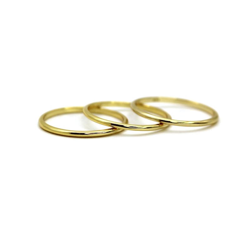 Simple Thin Yellow Solid Gold Ring | VicStoneNYC Fine Jewelry | Wolf ...