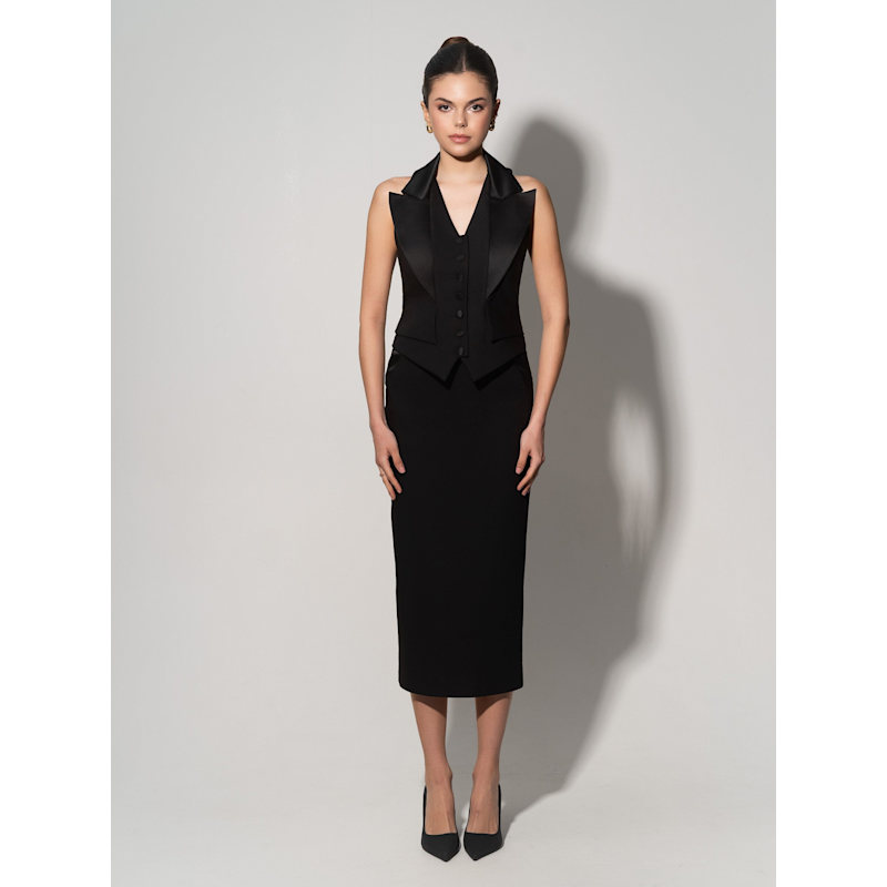 Thumbnail of Single-Breasted Sleeveless Waistcoat - Black image