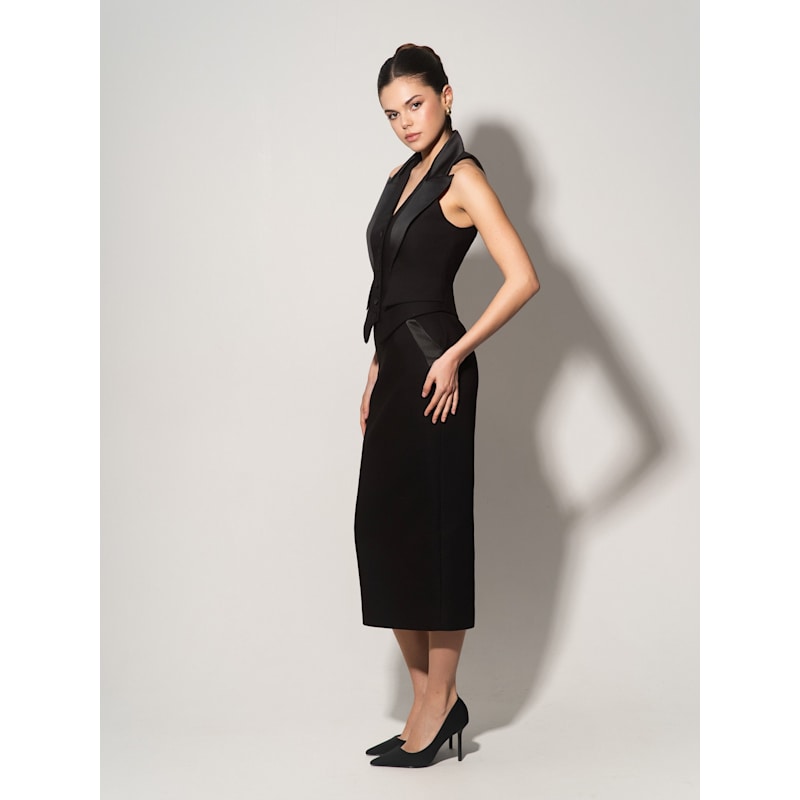 Thumbnail of Single-Breasted Sleeveless Waistcoat - Black image