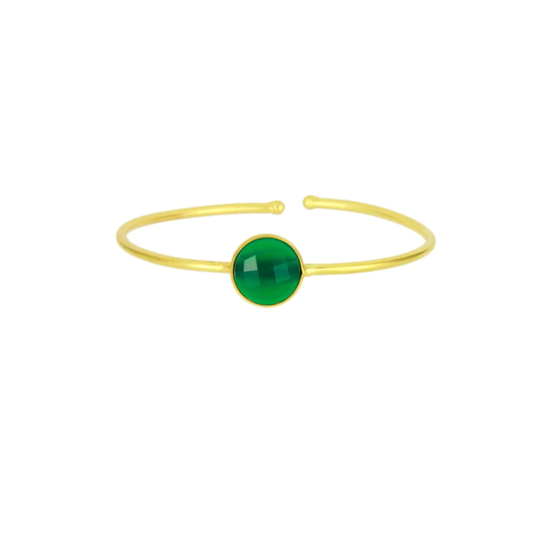 Thumbnail of Single Gemstone Cuff Green Bracelet image