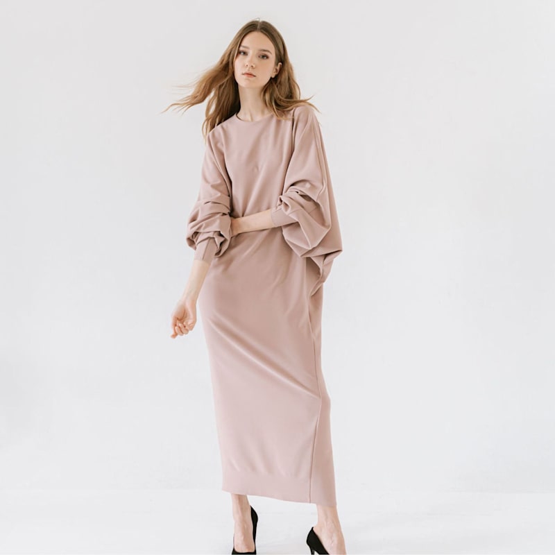 dusty pink satin wrap dress Elizabeth Tiered Ruffle Maxi Dress • Shop American Threads Women's Trendy  Online Boutique