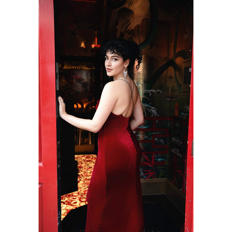 Thumbnail of Siren Maxi Dress In Red Silk Velvet image