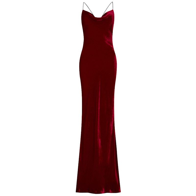Thumbnail of Siren Maxi Dress In Red Silk Velvet image