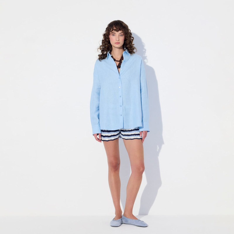 Thumbnail of Sirena Open-Back Linen Wavy Shirt image