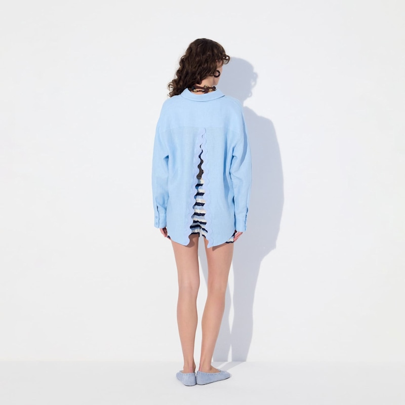 Thumbnail of Sirena Open-Back Linen Wavy Shirt image