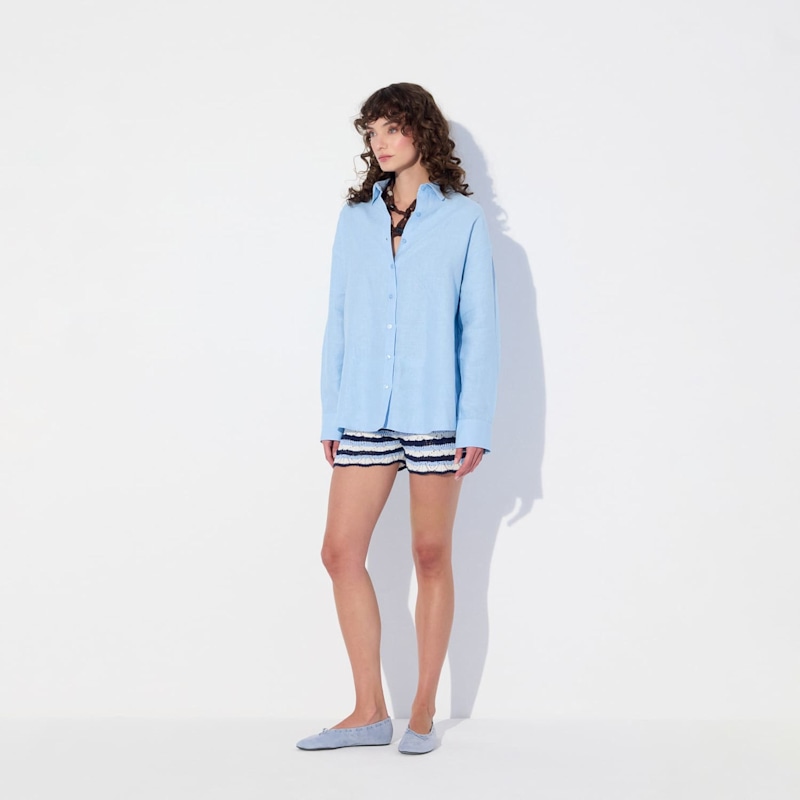 Thumbnail of Sirena Open-Back Linen Wavy Shirt image