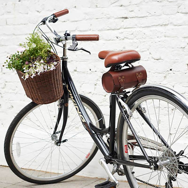 Thumbnail of Classic Tan Leather Bike Saddle Bag image