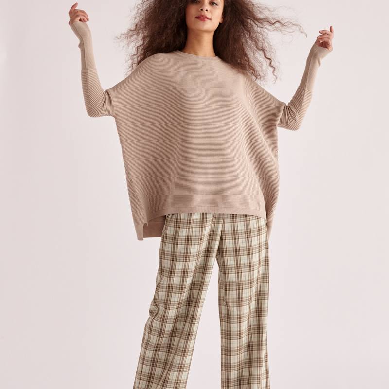 Thumbnail of Paisie Ribbed Jumper In Almond image