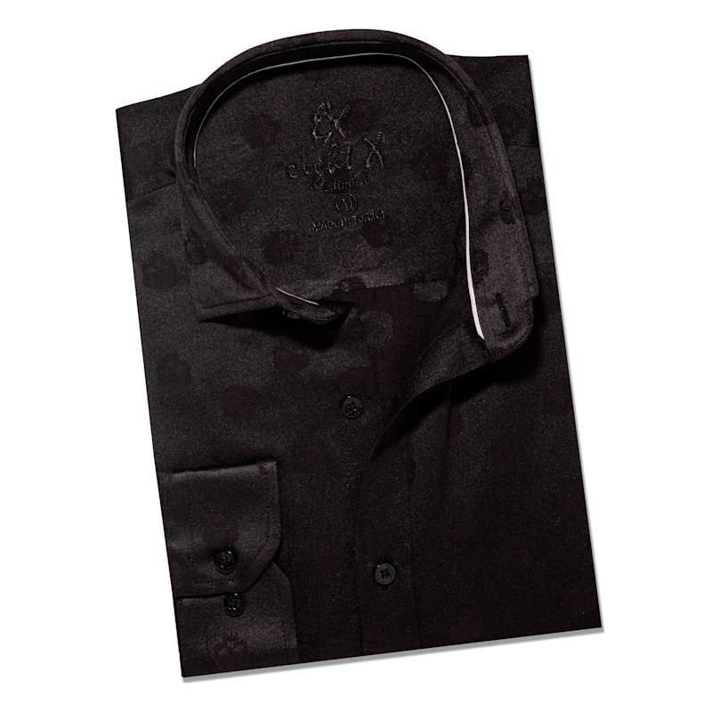 Thumbnail of Skull Jacquard Button Down Shirt - Black image