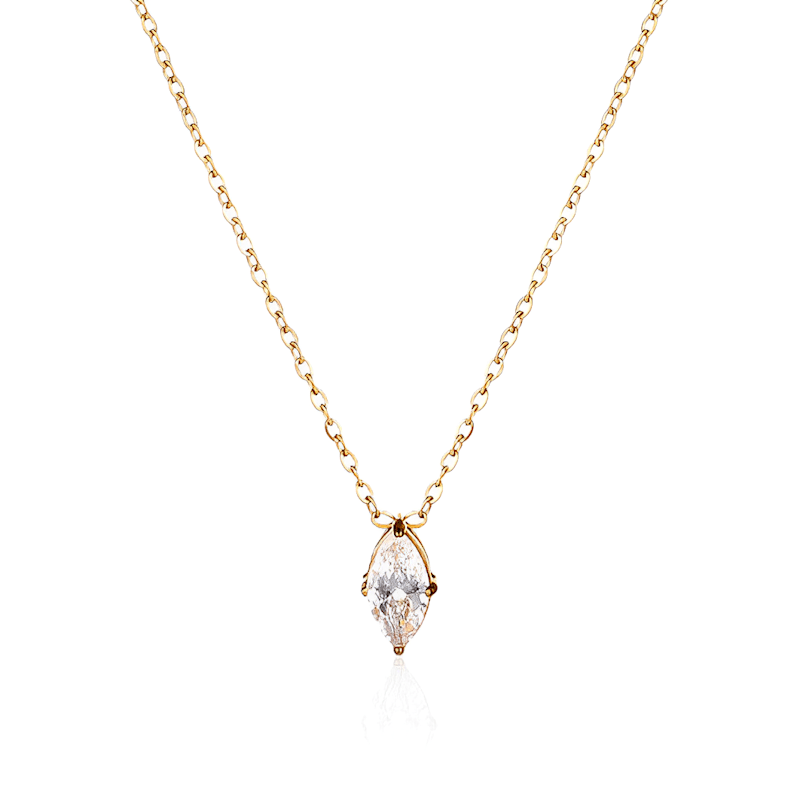 Thumbnail of Skyline Gold Waterproof Crystal Pendant Necklace image