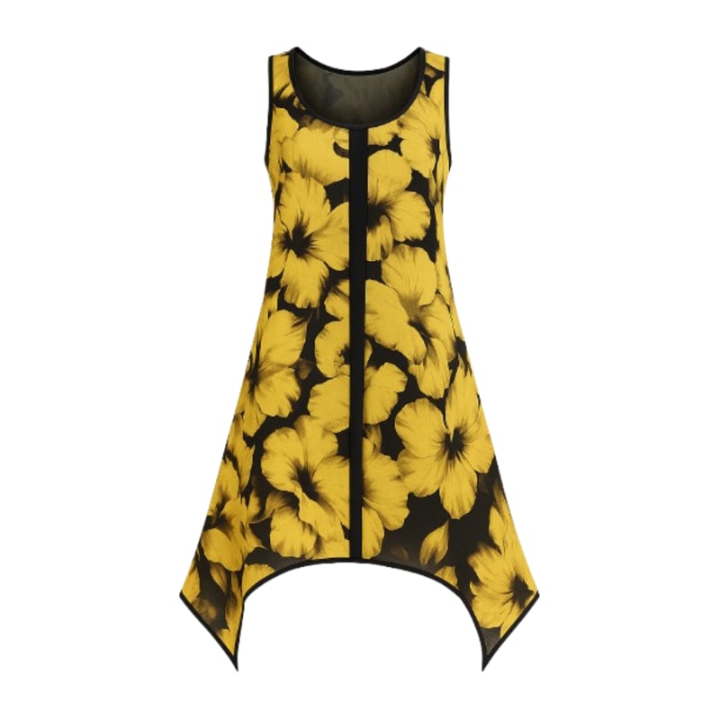 double layered fabric dress Sleeveless Layer Black by Conquista color_SHEPHERD