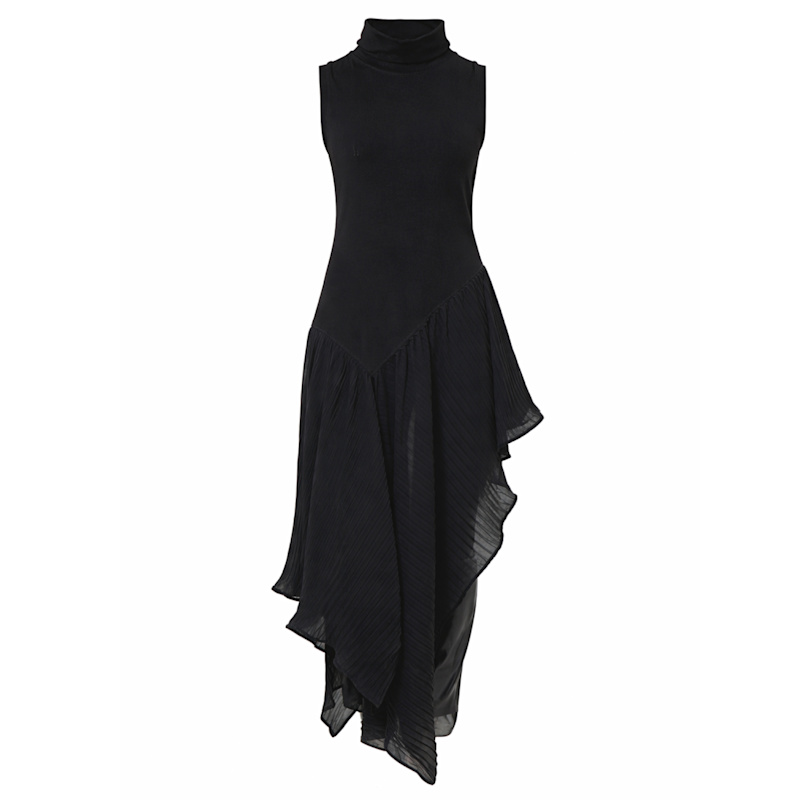 black chiffon tunic dress Black Chiffon Maxi Dress, Asymmetrical Kaftan Tunic, Plus Size
