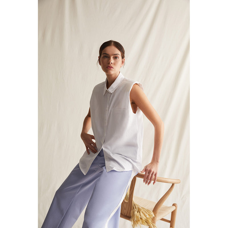 Thumbnail of Sleeveless White Shirt image