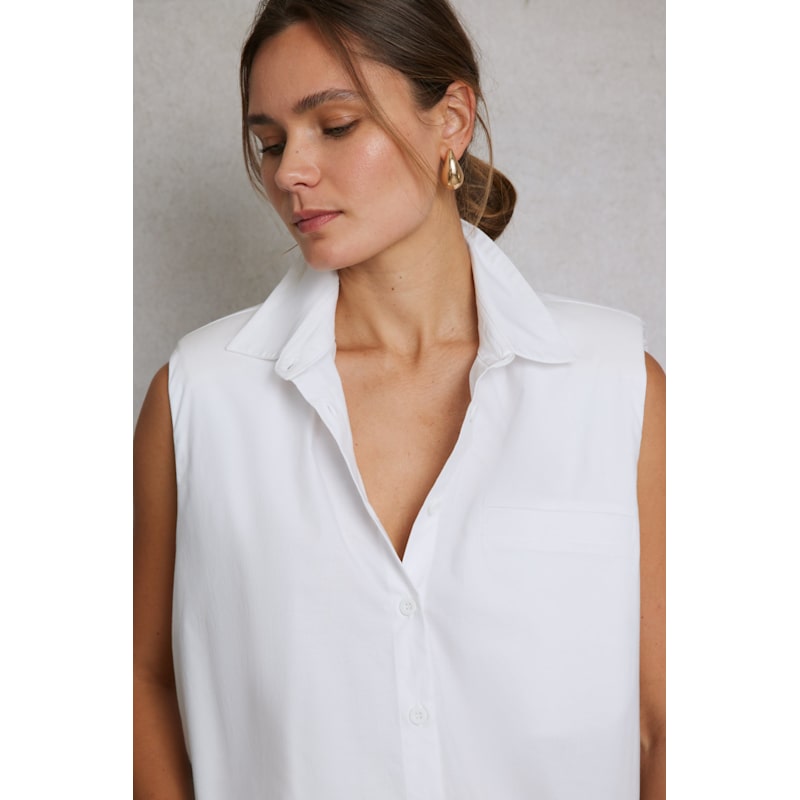 Thumbnail of Sleeveless White Shirt image