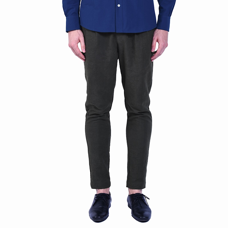 Thumbnail of Slim-Fit Cotton Jacquard Pants - Green image