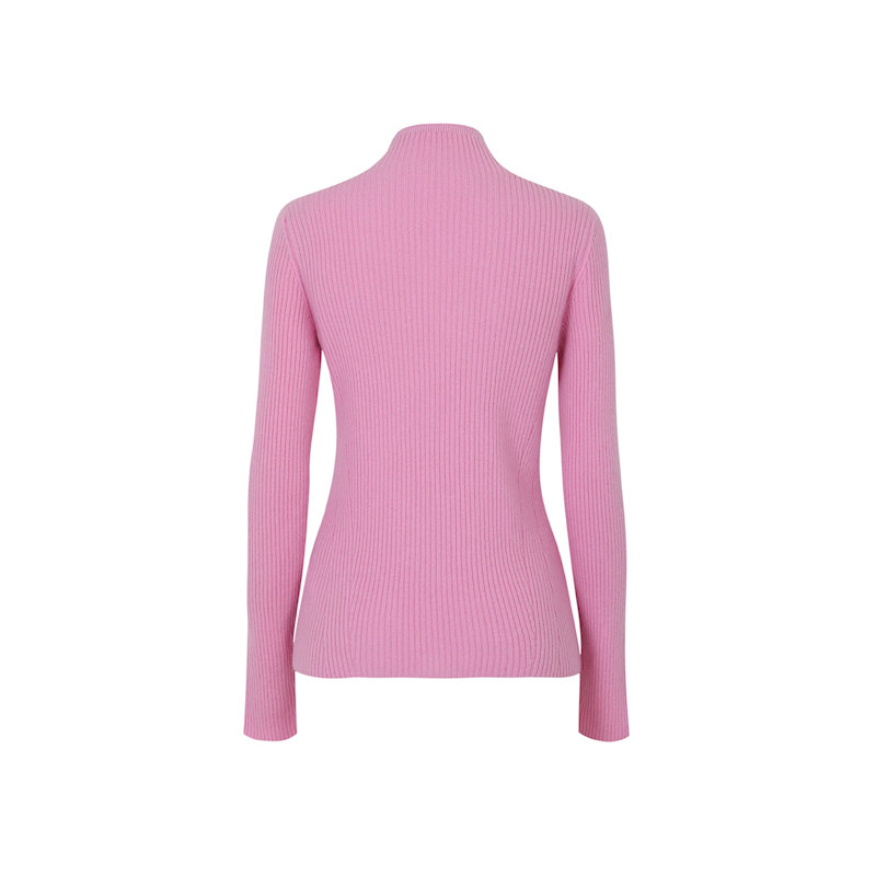 Slim Fit Ribbed Cashmere Turtleneck Sweater, Pink CALLAITE