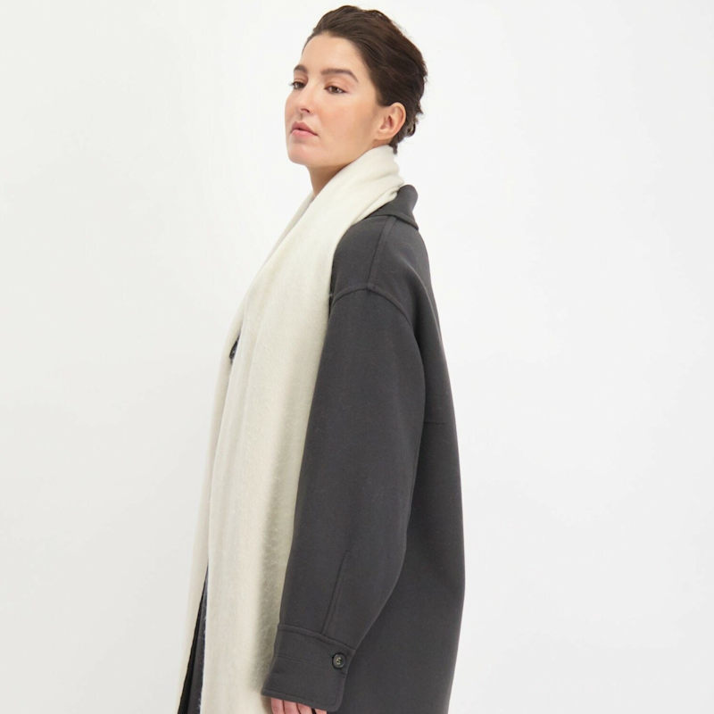 Thumbnail of Slim Scarf/Shawl Beige Alpaca Wool image
