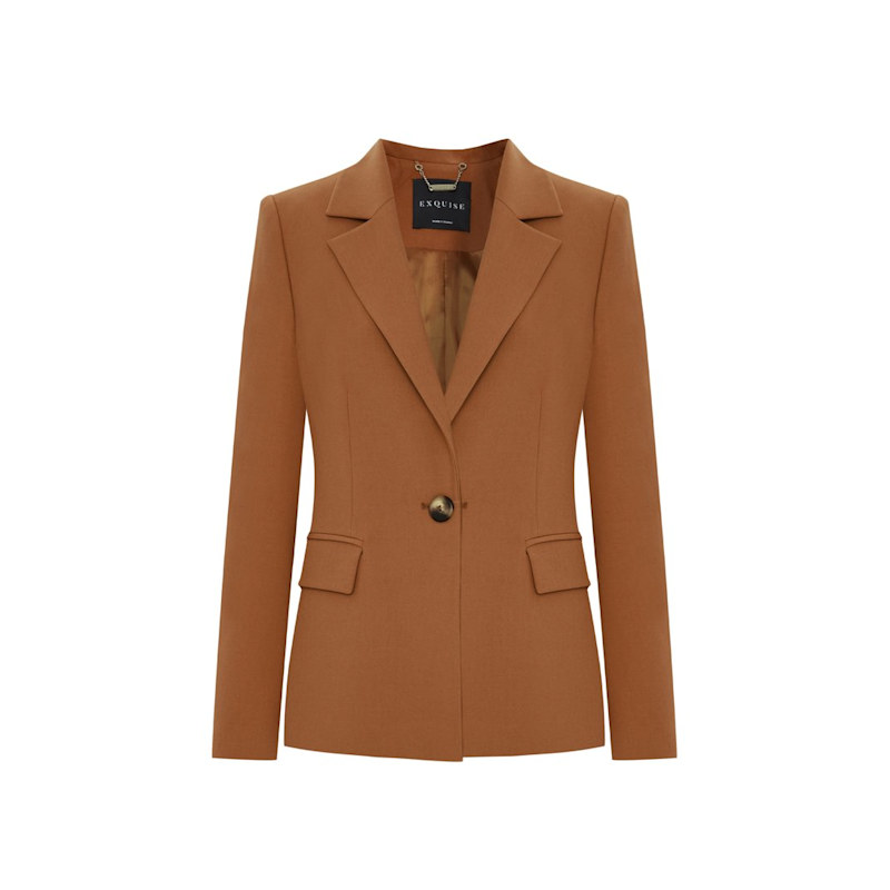 Thumbnail of Slim Wrap Front Blazer Jacket - Brown image