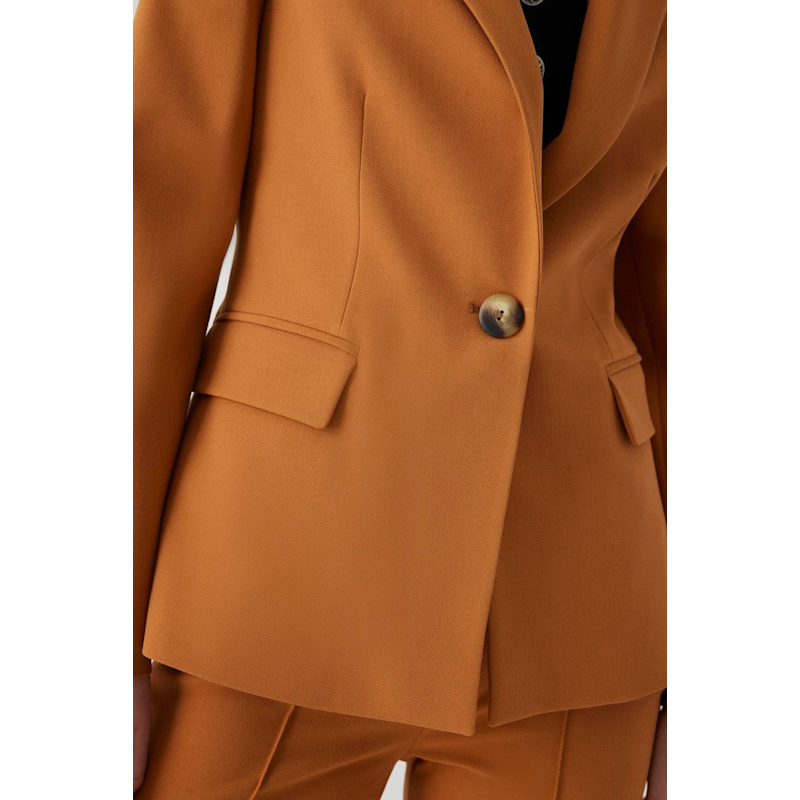 Thumbnail of Slim Wrap Front Blazer Jacket - Brown image