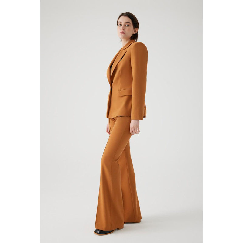Thumbnail of Slim Wrap Front Blazer Jacket - Brown image