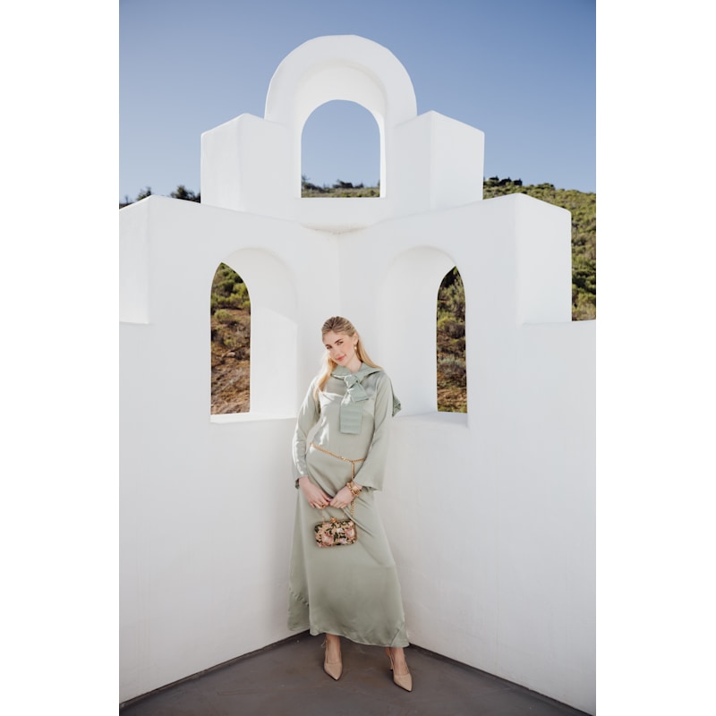 long sleeve dress slip Zahra Satin Long Sleeve Maxi Slip Dress
