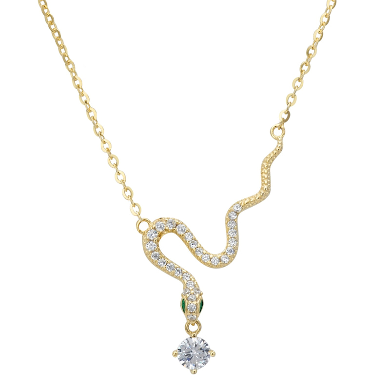 Thumbnail of Slither Snake Pendant Necklace Gold image