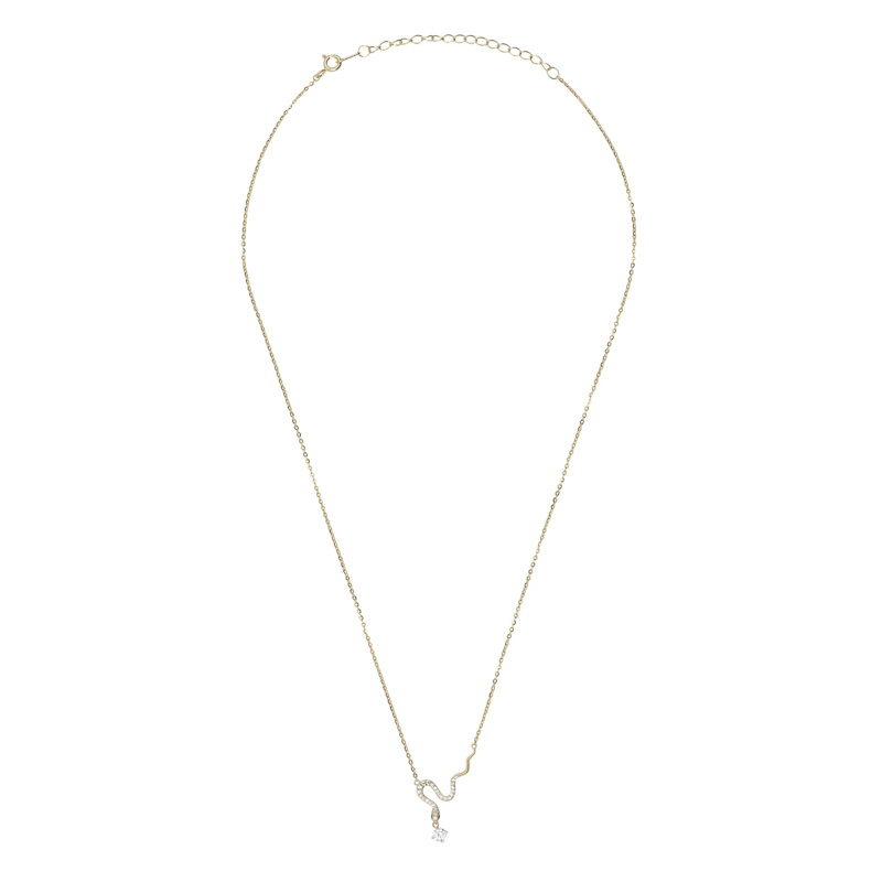 Thumbnail of Slither Snake Pendant Necklace Gold image