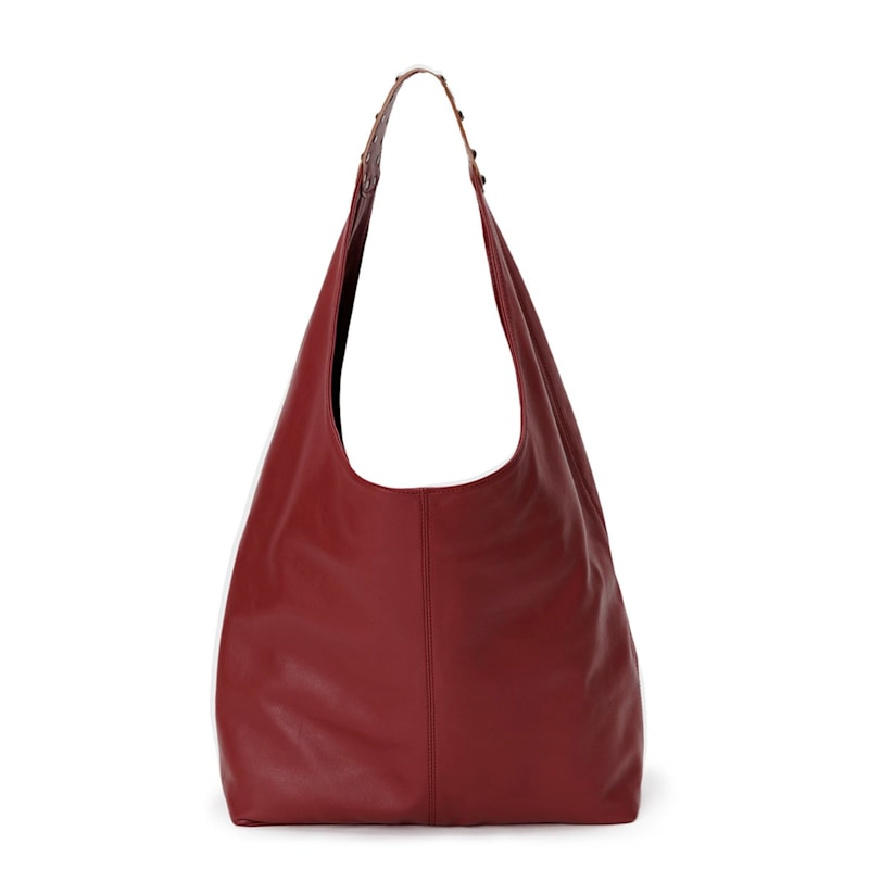 Thumbnail of Slouchy Leather Shoulder Bag-Burgundy image