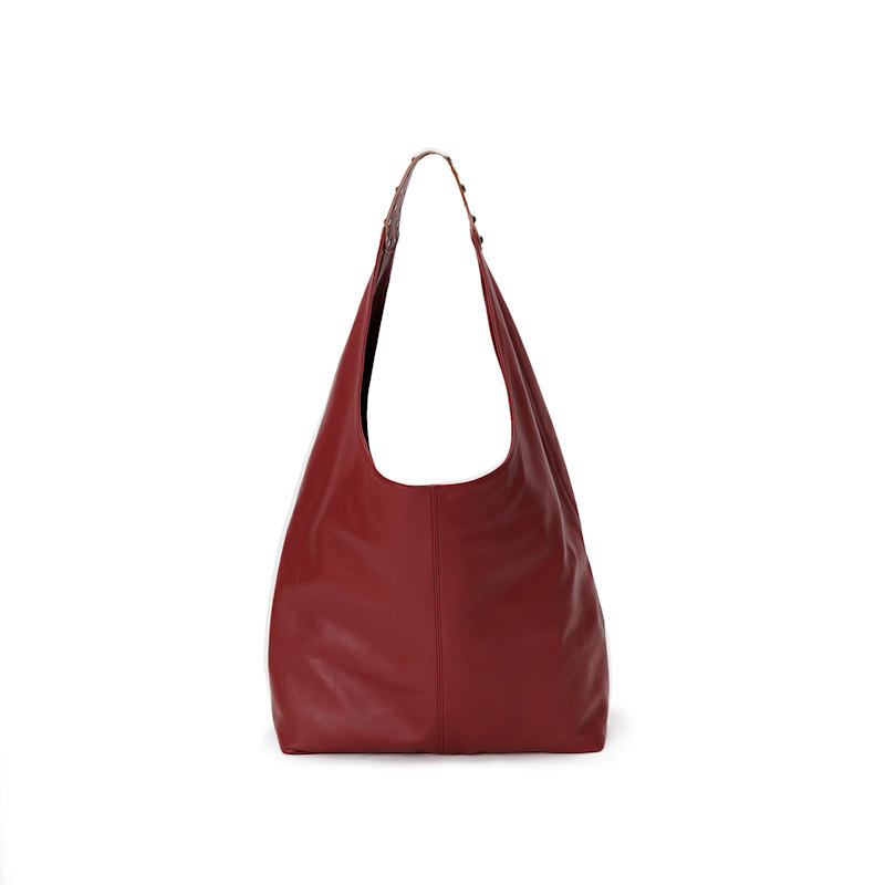 Thumbnail of Slouchy Leather Shoulder Bag-Burgundy image