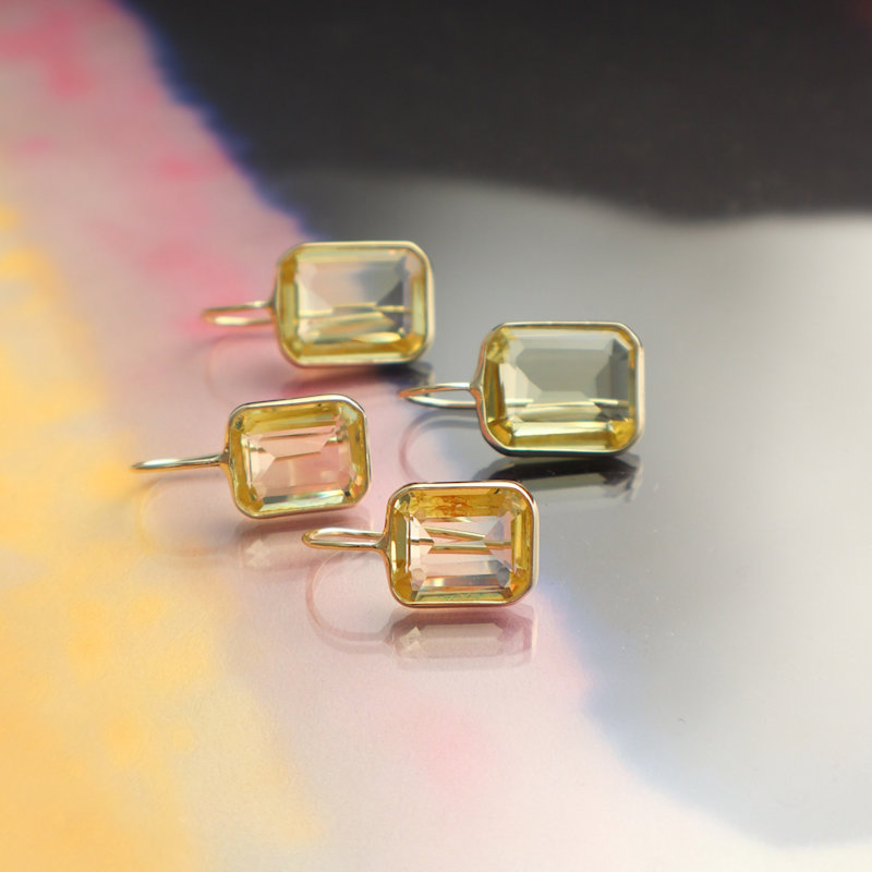 Thumbnail of Small Gemma Lemon Quartz Earrings image