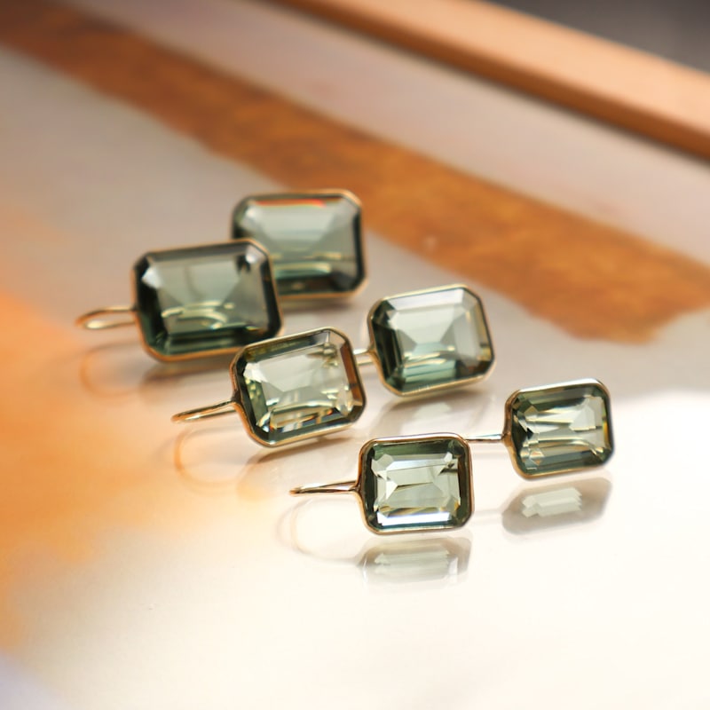 Thumbnail of Small Green Quartz Gemma Earrings image